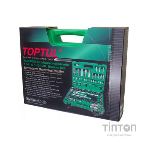Набір інструментів Toptul професійний для авто 1/4", 1/2" 108од. (GCAI108R1)