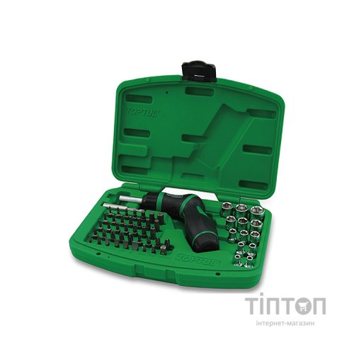 Набір інструментів Toptul торцевих і біт 1/4" з тріскачковою викруткою (GAAI5401)