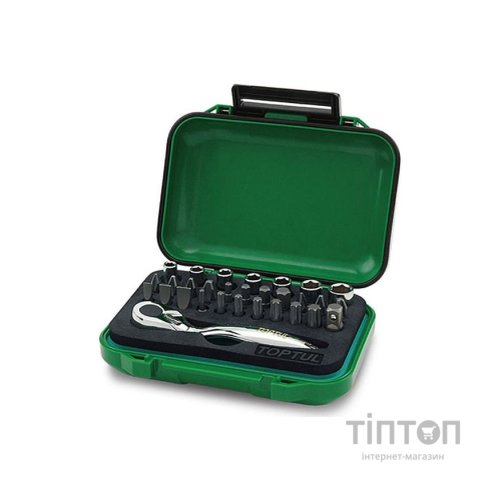 Набір інструментів Toptul торцевих та біт з тріскачкою 1/4" 30шт. (GABW3001)