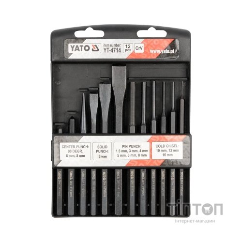 Набір інструментів Yato зубил і кернів 12 шт. (YT-4714)