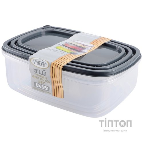 Набір контейнерів Violet House 0495 ANTRACITE 1.35/2/3.15 л