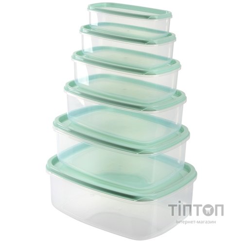 Набір контейнерів з кришкою Violet House 0496 GREEN 0.3/0.5/0.85/1.35/2/3.15л