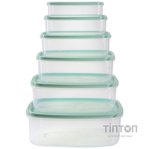 Набір контейнерів з кришкою Violet House 0496 GREEN 0.3/0.5/0.85/1.35/2/3.15л