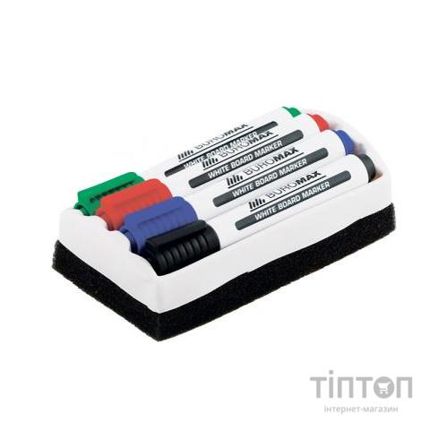 Набір маркерів Buromax JOBMAX Board, SET*4шт+губка (BM.8800-84)
