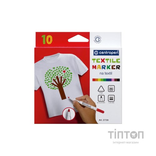 Набір маркерів Centropen набір для текстилю Textile 1.8 мм 6 шт (2739.6)