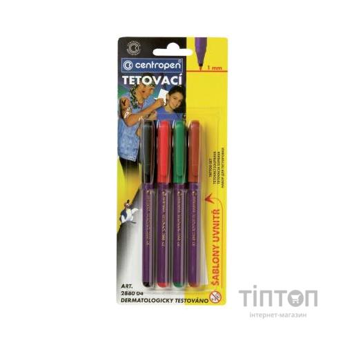 Набір маркерів Centropen TATTOO 1 мм, set*4colors (2880)