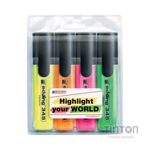 Набір маркерів Edding Набір текстових Highlighter 2-5 мм 4 шт Кольорові (e-345/4/SE)