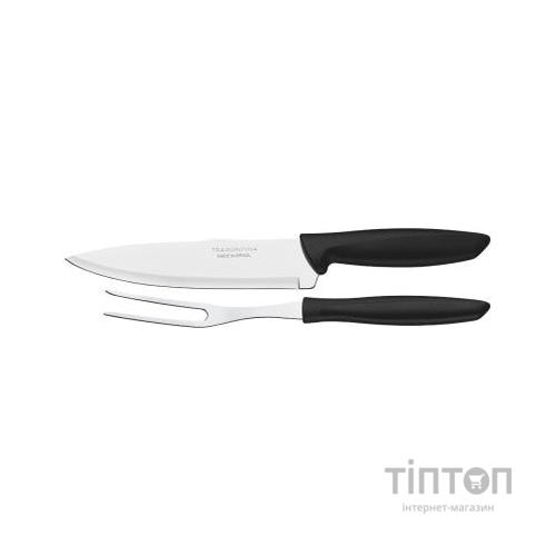 Набір ножів Tramontina Plenus 2 предмета (нож 178мм + вилка) Black (23498/010)