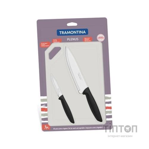 Набір ножів Tramontina Plenus 3 предмета (с досточкой) Black (23498/014)
