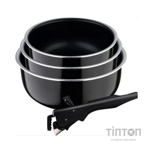 Набір посуду Bergner Click&Cook ковші 16/18/20 см 4 предмета (BG-31608-BK)