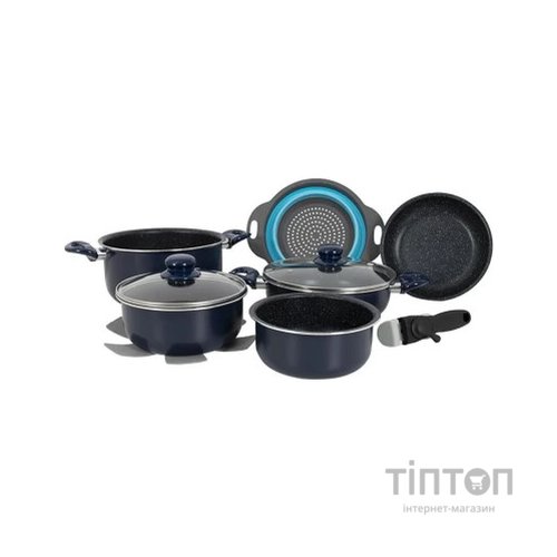 Набір посуду Gimex Cookware Set induction 9 предметів Dark Blue (6977225)