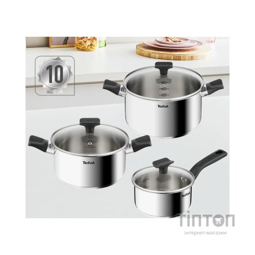 Набір посуду Tefal Delicious, 6предметів, нержавіюча сталь, бакеліт, скло (B925S655)