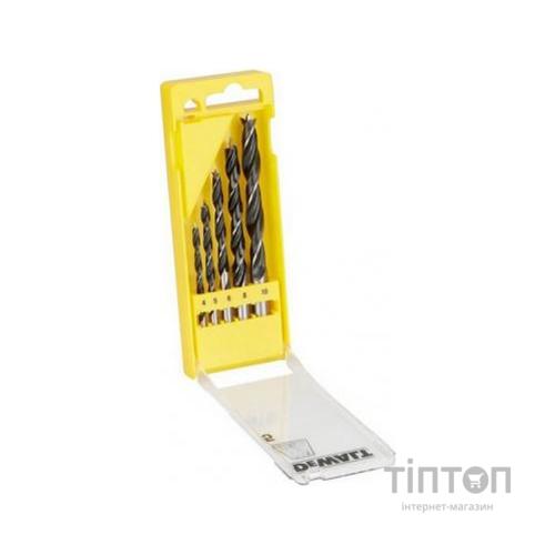 Набір свердел по дереву Dewalt d=4,5,6,8,10 мм.