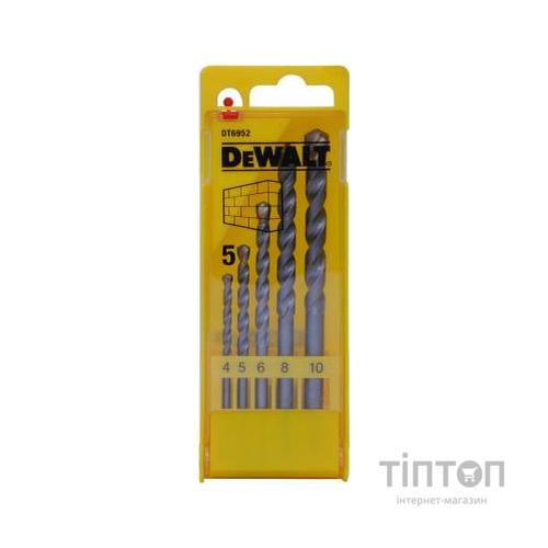 Набір свердел по цеглині Dewalt 5шт, d=4,5,6,8,10 мм.