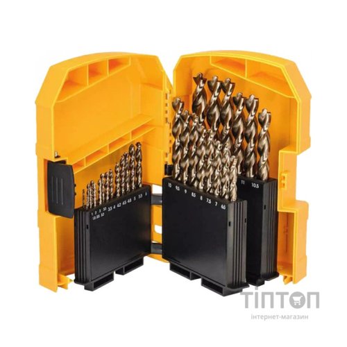 Набір свердл DeWALT по металу EXTREME INDUSTRIAL COBALT,HSS- Co, d=1-13 мм, 29 ш (DT4957)