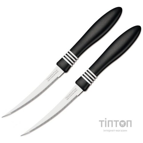 Набір Tramontina COR & COR ножів томатних 102 мм 2 шт. чорна ручка
