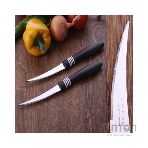 Набір Tramontina COR & COR ножів томатних 102 мм 2 шт. чорна ручка