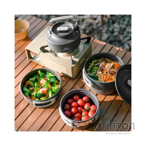 Набір туристичного посуду Naturehike CNK2450CF010, алюміній 2 каструлі, чайник, сковорідка (6976507663281)