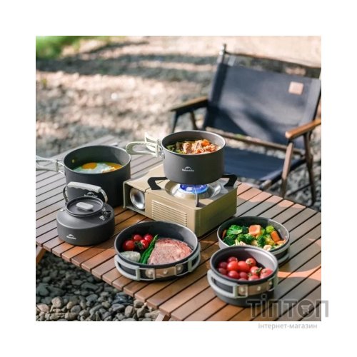Набір туристичного посуду Naturehike CNK2450CF010, алюміній 2 каструлі, чайник, сковорідка (6976507663281)