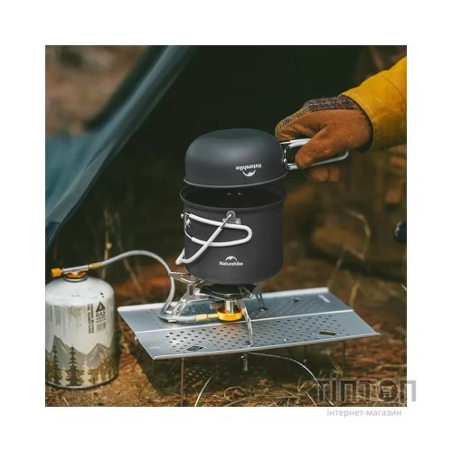 Набір туристичного посуду Naturehike NH18T018-G, алюміній, 2 каструлі, 2 кришки (6927595785515)