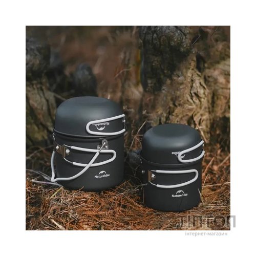 Набір туристичного посуду Naturehike NH18T018-G, алюміній, 2 каструлі, 2 кришки (6927595785515)