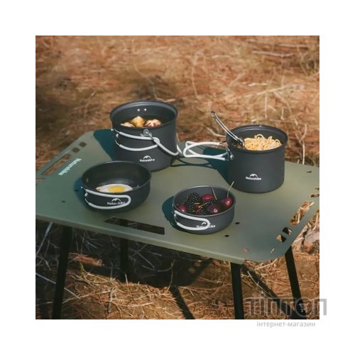 Набір туристичного посуду Naturehike NH18T018-G, алюміній, 2 каструлі, 2 кришки (6927595785515)