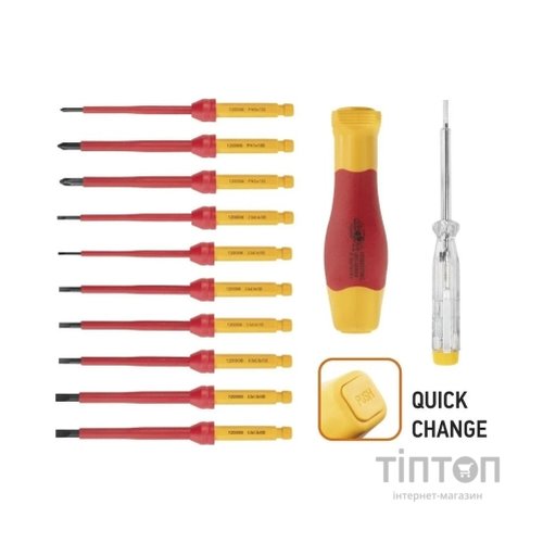 Набір викруток Neo Tools діелектрична бітотримач 1/4", 10 змінних вставок для робіт п (01-308)