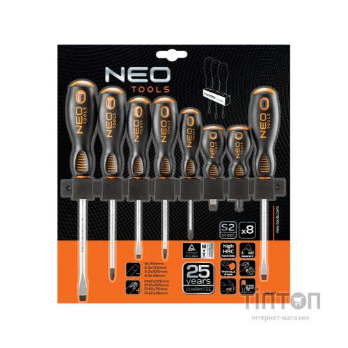 Набір викруток Neo Tools шліцьових, 8 шт. (04-207)