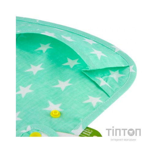 Нагрудничок Еко Пупс Eсo Cotton Premiu непромокаючий з кишенею зірочки/ментол (EPB-008)