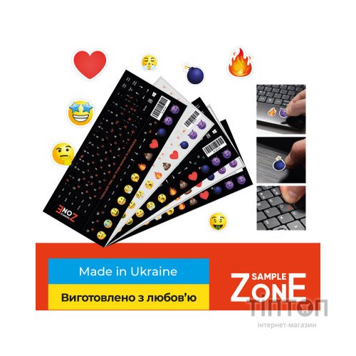 Наклейка на клавіатуру SampleZone прозора, помаранчевий (SZ-N-R)