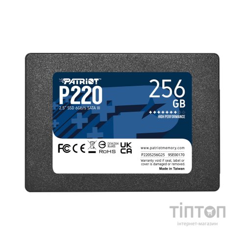 Накопичувач SSD 2.5" 256GB P220 Patriot (P220S256G25)