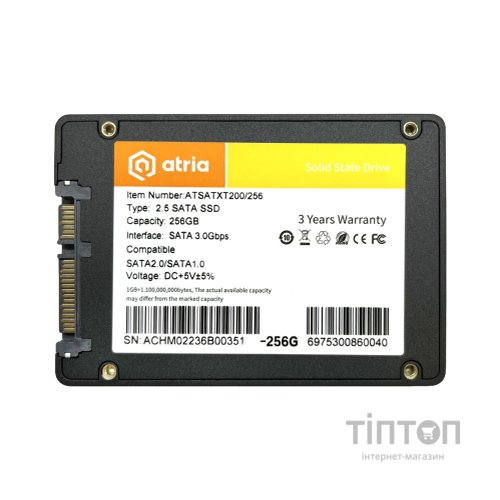 Накопичувач SSD 2.5" 256GB XT200 ATRIA (ATSATXT200/256)