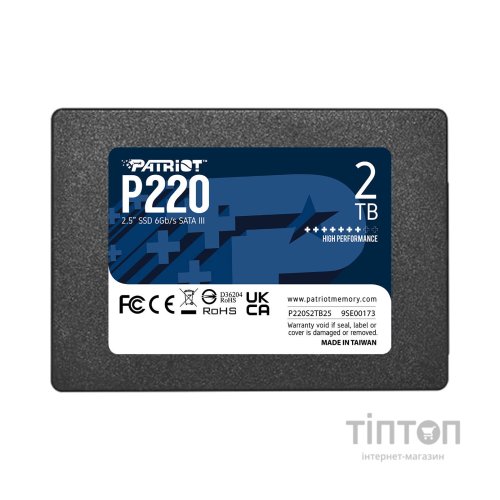 Накопичувач SSD 2.5" 2TB P220 Patriot (P220S2TB25)