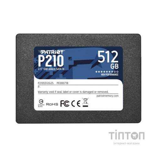 Накопичувач SSD 2.5" 512GB Patriot (P210S512G25)