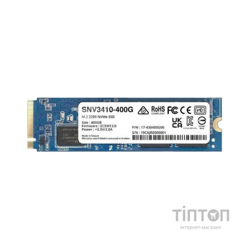 Накопичувач SSD для сервера 400GB M.2 2280 NVMe PCIe 3.0 x4 Synology (SNV3410-400G)