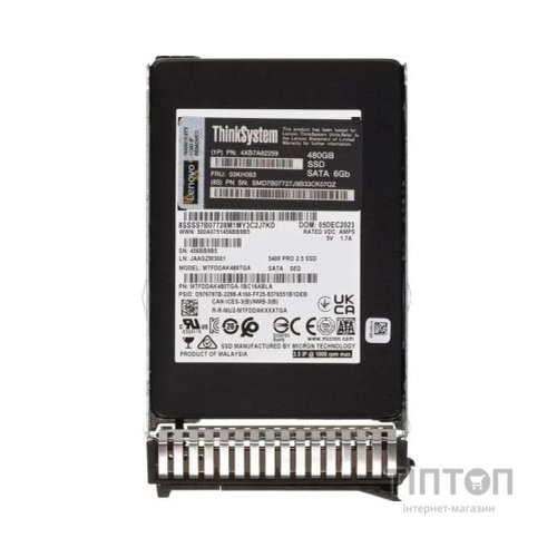 Накопичувач SSD для сервера Lenovo 5400P 480GB 2.5" SATAIII (4XB7A82259)
