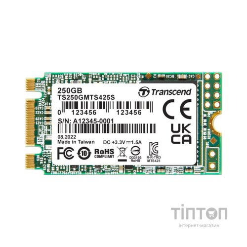 Накопичувач SSD M.2 2242 250GB Transcend (TS250GMTS425S)