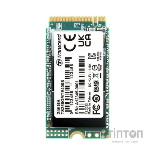 Накопичувач SSD M.2 2242 256GB Transcend (TS256GMTE400S)