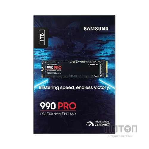 Накопичувач SSD M.2 2280 1TB 990 PRO Samsung (MZ-V9P1T0BW)