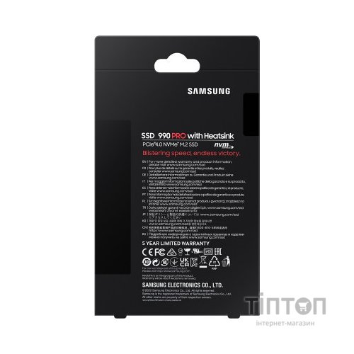 Накопичувач SSD M.2 2280 1TB 990 PRO with Heatsink Samsung (MZ-V9P1T0CW)