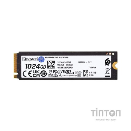 Накопичувач SSD M.2 2280 1TB Kingston (SKC3000S/1024G)