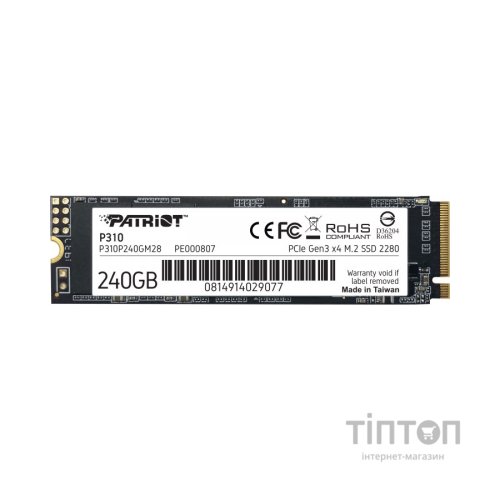 Накопичувач SSD M.2 2280 240GB Patriot (P310P240GM28)