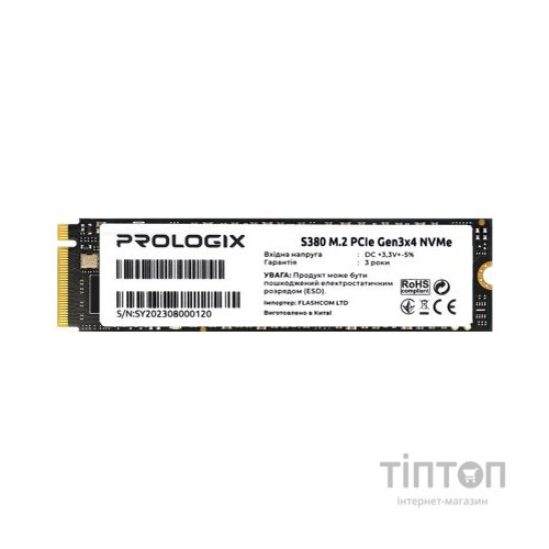 Накопичувач SSD M.2 2280 256GB Prologix (PRO256GS380)