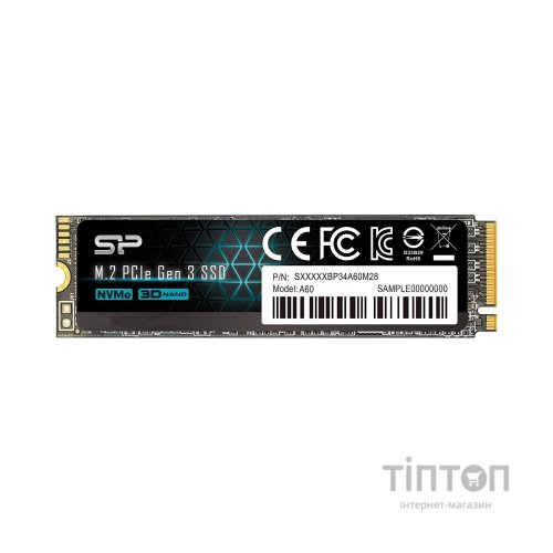Накопичувач SSD M.2 2280 256GB Silicon Power (SP256GBP34A60M28)