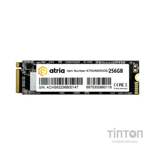 Накопичувач SSD M.2 2280 256GB X500S ATRIA (ATNVMX500S/256)