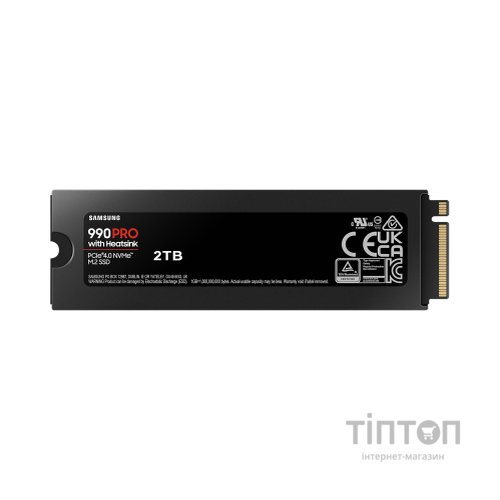 Накопичувач SSD M.2 2280 2TB 990 PRO with Heatsink Samsung (MZ-V9P2T0CW)