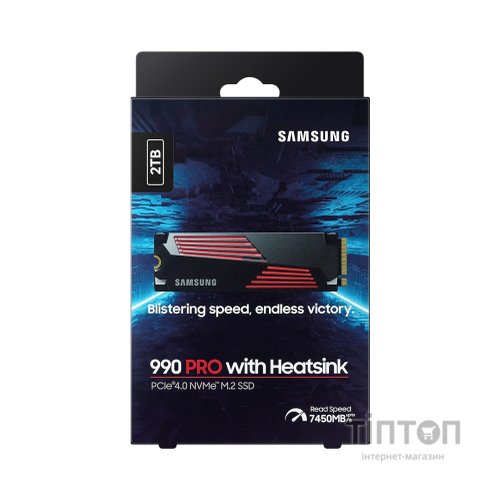 Накопичувач SSD M.2 2280 2TB 990 PRO with Heatsink Samsung (MZ-V9P2T0CW)