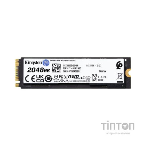 Накопичувач SSD M.2 2280 2TB Kingston (SKC3000D/2048G)