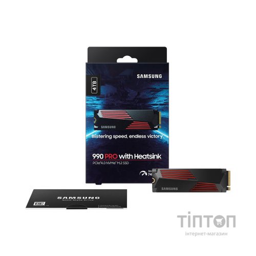 Накопичувач SSD M.2 2280 4TB 990 PRO with Heatsink Samsung (MZ-V9P4T0GW)