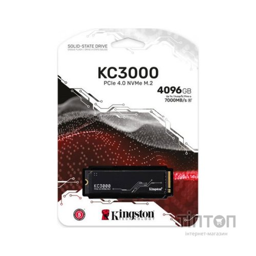 Накопичувач SSD M.2 2280 4TB Kingston (SKC3000D/4096G)